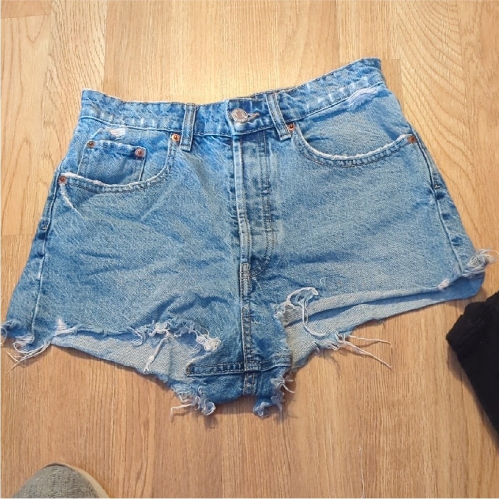 Zara Light Blue Jean Shorts